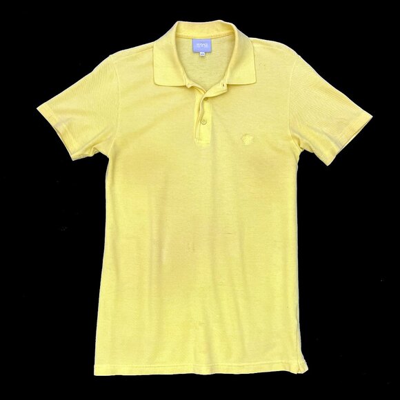 Versace Couture Vintage Yellow Polo Shirt Mens XS X-Small AS-IS - Picture 1 of 5